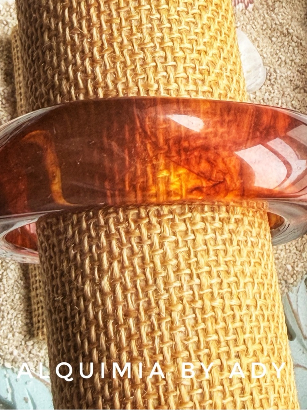 Alquimia Amber Tortoiseshell Resin Bangle Bracelet